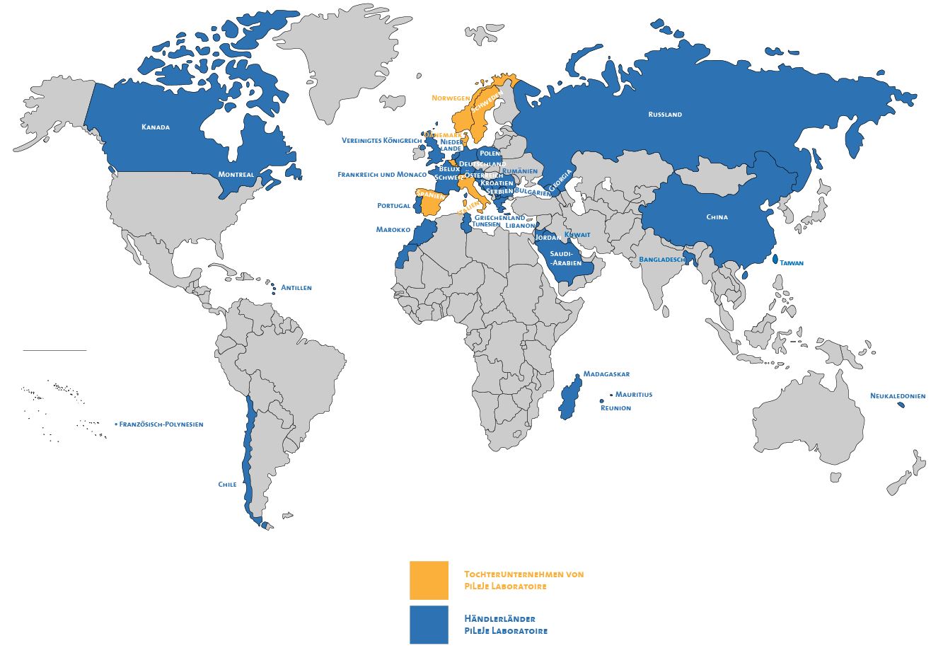 Map PiLeJe im Ausland