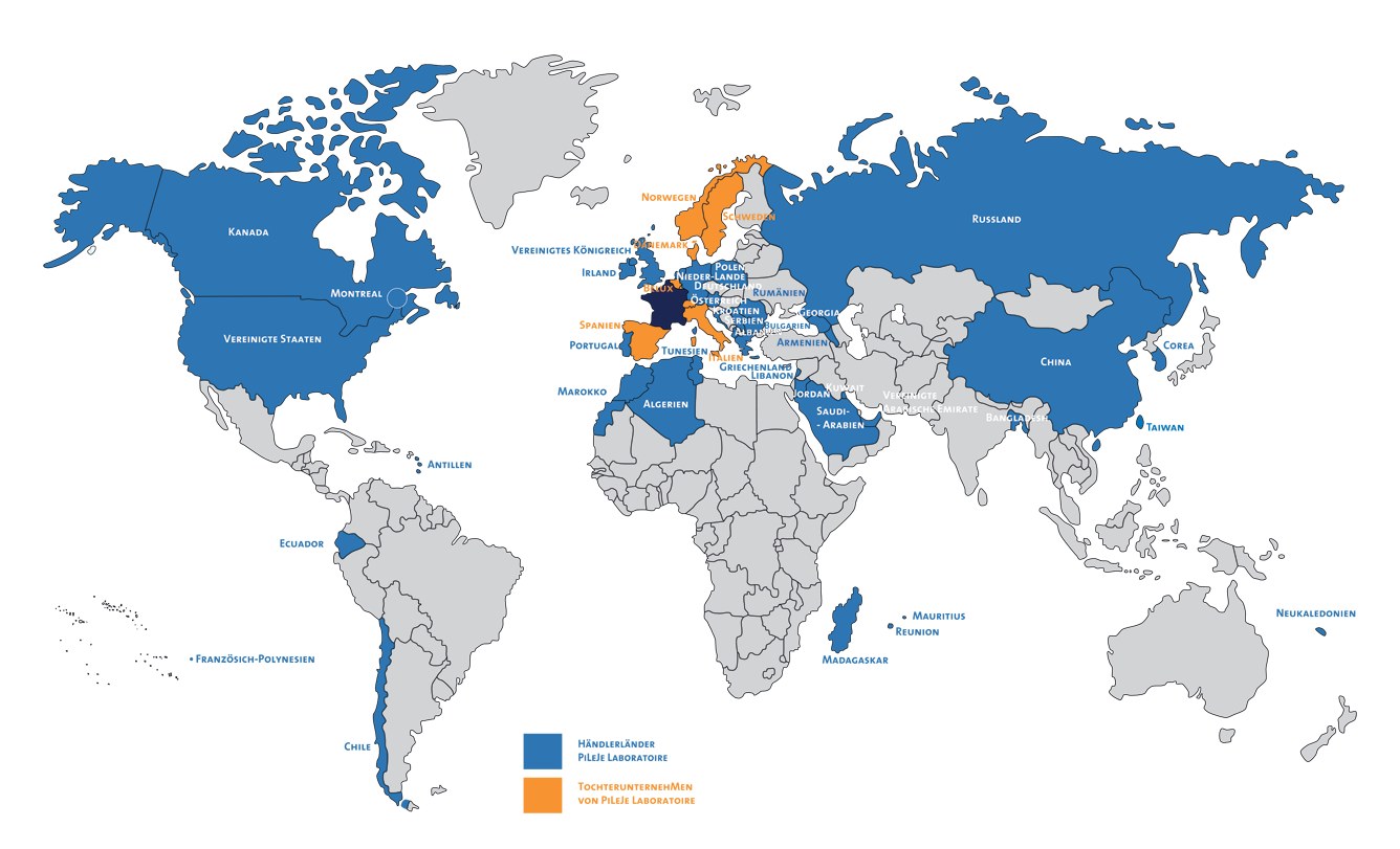 Map PiLeJe im Ausland